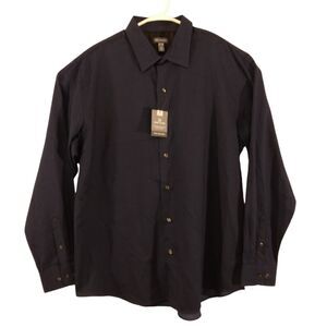 Van Heusen dress shirt mens XL Xlarge 17-17.5 blue polka dot classic fit long sl